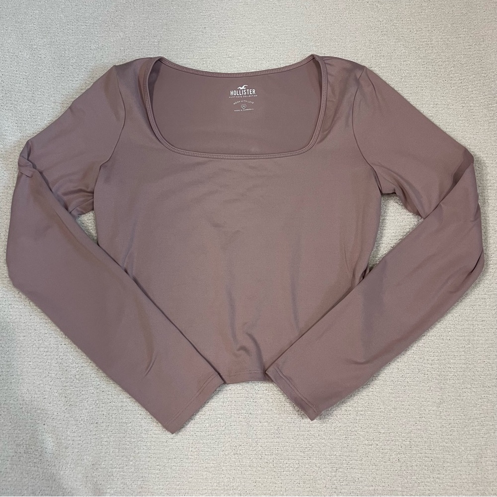 Hollister Pink Fitted Bodysuit with Scoop Neckline